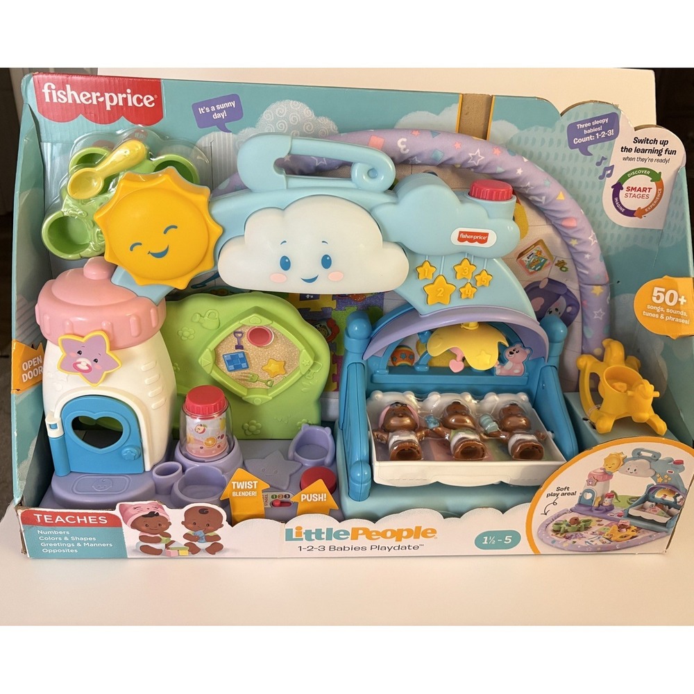 Fisher-Price Little People 1-2-3 Babies Playdate Musical Playset Interactive New